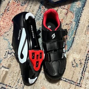Peloton Black and Red Cycling Shoes